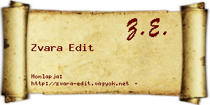 Zvara Edit névjegykártya